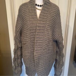 Elan Cozy Knit Cardigan in Taupe